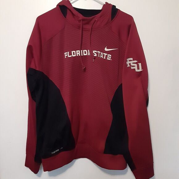 Nike FSU Mens Size L Flordia State Seminoles Therma Fit Hoodie NCAA Sweatshirt - Picture 4 of 9